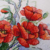 Пример вышитой работы Пламенные цветы Набор для вышивания МП Студия А-037