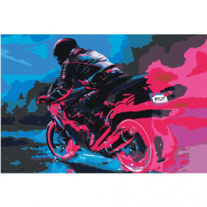 Мотоцикл 100х150 Раскраска картина по номерам на холсте