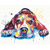 Веселый радужный щенок Раскраска картина по номерам на холсте с неоновыми красками AAAA-RS076