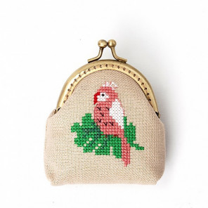  Розовый попугай Набор для вышивания кошелька XIU Crafts 2860405