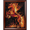 Пример оформления в рамку Огненный конь Алмазная вышивка мозаика АЖ-1850
