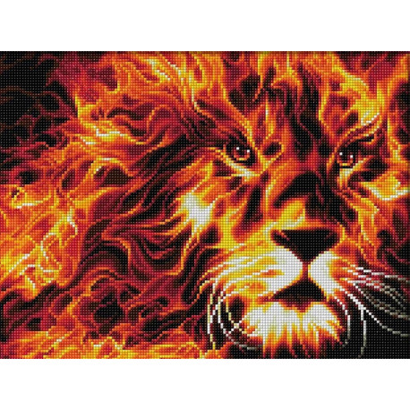  Огненный лев Алмазная вышивка мозаика АЖ-1851