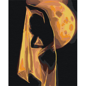 Пример в интерьере Девушка и луна / Танец 100х125 см Раскраска картина по номерам на холсте AAAA-RS086-100x125