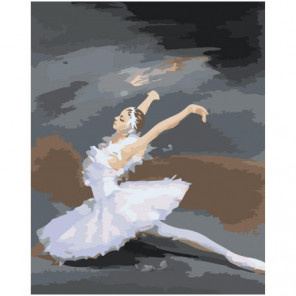 Балерина Лебединое озеро 80х100 Раскраска картина по номерам на холсте