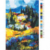 Дом в горах абстракция 100х150 Раскраска картина по номерам на холсте