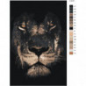 Лев в тени 100х150 Раскраска картина по номерам на холсте