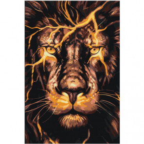 Огненный лев Раскраска картина по номерам на холсте
