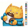 Кот и кофе Раскраска картина по номерам на холсте
