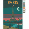 Париж под луной 100х150 Раскраска картина по номерам на холсте