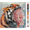 Тигр с цветком Раскраска картина по номерам на холсте