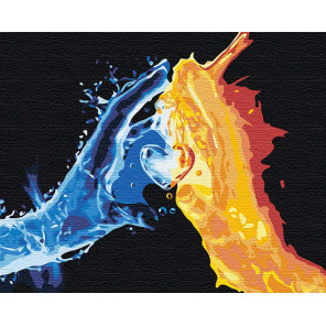  Взаимное притяжение / Огонь и вода 100х125 см Раскраска картина по номерам на холсте с неоновыми красками AAAA-RS102-100x125
