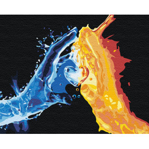  Взаимное притяжение / Огонь и вода Раскраска картина по номерам на холсте с неоновыми красками AAAA-RS102