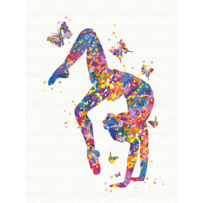  Гимнастка и бабочки 75х100 см Раскраска картина по номерам на холсте с неоновыми красками AAAA-RS123-75x100