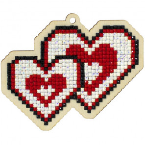 Влюбленные сердца Алмазная мозаика подвеска Гранни Wood W0434
