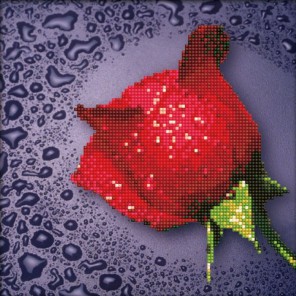 Область выкладки Красная роза Алмазная частичная вышивка (мозаика) Color Kit