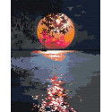 Лунная дорожка / Полная луна 80х100 см Раскраска картина по номерам на холсте с неоновыми красками