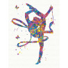  Гимнастка с лентой Раскраска картина по номерам на холсте с неоновыми красками AAAA-RS124
