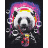  Панда в космосе с коктелем Раскраска картина по номерам на холсте с неоновыми красками AAAA-RS110