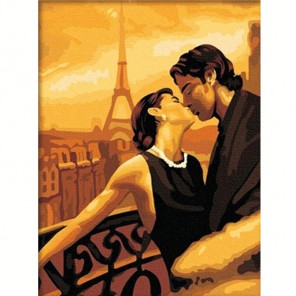 Поцелуй в Париже Алмазная частичная вышивка (мозаика) на подрамнике Color Kit