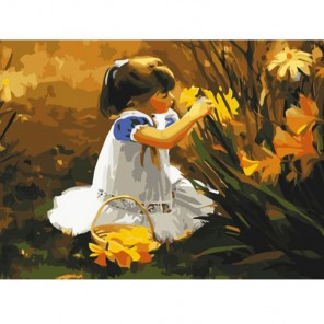 Девочка с лилиями Алмазная вышивка (мозаика) на подрамнике Color Kit