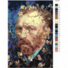 Винсент Ван Гог в цветах 80х120 Раскраска картина по номерам на холсте