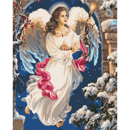  Рождественский ангел Раскраска картина по номерам на холсте U8022