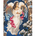 Рождественский ангел Раскраска картина по номерам на холсте
