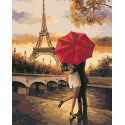 Поцелуй в Париже Раскраска картина по номерам на холсте