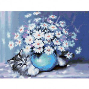 Кот и ваза Алмазная вышивка (мозаика) Гранни