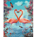 Пара фламинго Раскраска картина по номерам на холсте