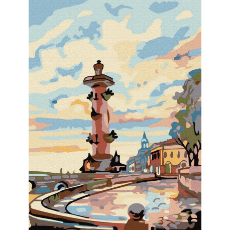 Картина по номерам Санкт-Петербург. Ростральная колонна, 15x20 см. Molly