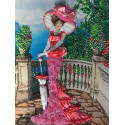 Дама в розовом Набор для вышивания лентами Многоцветница