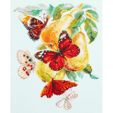  Бабочки на груше Набор для вышивания Чудесная игла 130-051