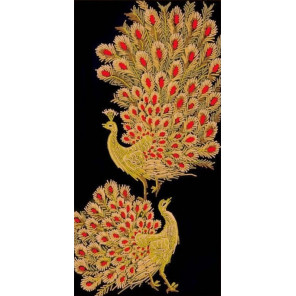  Золотые павлины Ткань с нанесенным рисунком Конек 8520