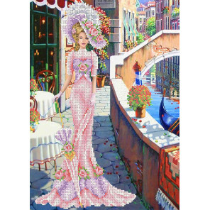  Дама в розовом Набор для вышивки бисером Каролинка КБЛН(Ч) 3014 1