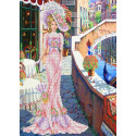 Дама в розовом Набор для вышивки бисером Каролинка