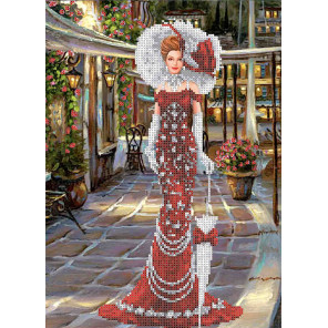  Дама в красном Набор для вышивки бисером Каролинка КБЛН(Ч) 3043 1