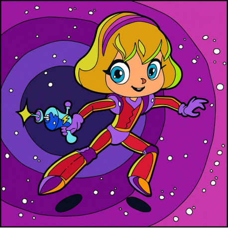  Космическая девочка Раскраска картина по номерам UE052