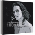 Maneskin / Damiano David черно-белый 100х100 см Раскраска картина по номерам на холсте