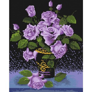 Сиреневые розы в вазе Алмазная вышивка (мозаика) Sddi Anya