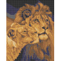 Лев и львица Канва с рисунком для вышивки бисером Каролинка