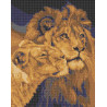  Лев и львица Канва с рисунком для вышивки бисером Каролинка ТКБЖ 3034