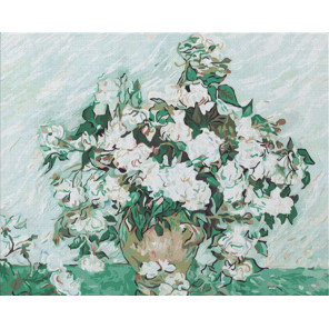  Белые розы Ван Гог Раскраска картина по номерам на холсте Color Kit CG2037