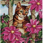 Котенок в цветах Алмазная вышивка (мозаика) Sddi Anya