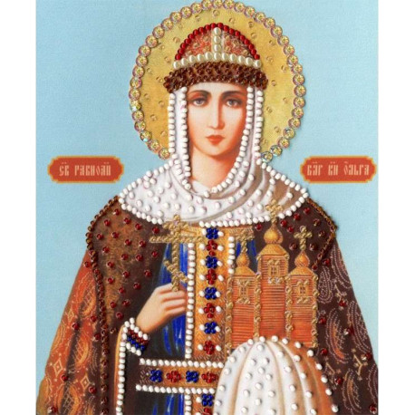  Икона Святой Равноапостольной Княгини Ольги Набор для вышивания бисером Золотое Руно РТ-127