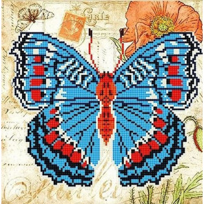  Бабочка 2 Ткань с рисунком для вышивки бисером Божья коровка 0142