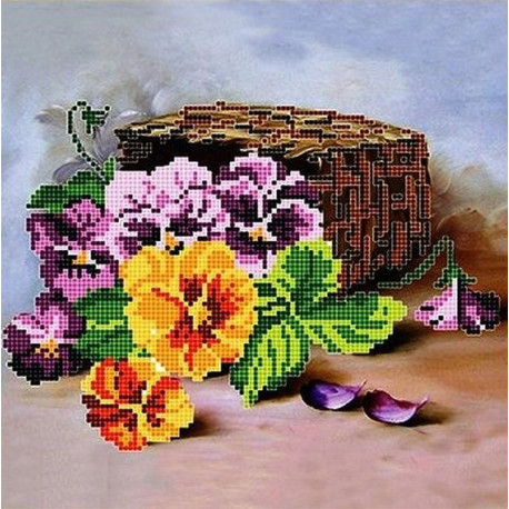  Букет Ткань с рисунком для вышивки бисером Божья коровка 0150