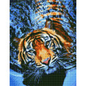 Тигр в воде Алмазная вышивка мозаика на подрамнике на подрамнике