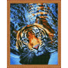 Вариант оформления в рамке Тигр в воде Алмазная вышивка мозаика на подрамнике на подрамнике WB11809