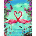 Пара фламинго Алмазная вышивка мозаика на подрамнике на подрамнике